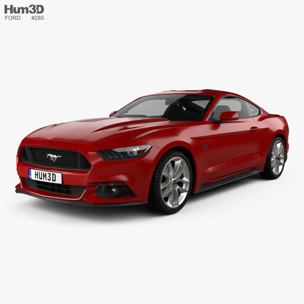 Ford Mustang GT with HQ interior 2018 3D model