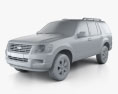 Ford Explorer avec Intérieur 2010 Modèle 3d clay render