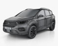 Ford Kuga 2019 3D模型 wire render