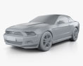 Ford Mustang V6 敞篷车 2013 3D模型 clay render