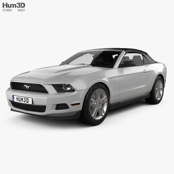 Ford Mustang V6 Cabriolet mit Innenraum 2013 3D-Modell