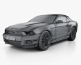 Ford Mustang V6 컨버터블 인테리어 가 있는 2013 3D 모델  wire render