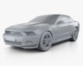 Ford Mustang V6 敞篷车 带内饰 2013 3D模型 clay render