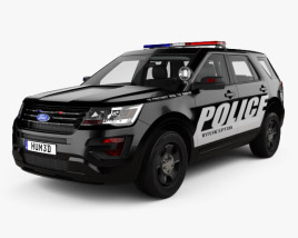 Ford Explorer Поліція Interceptor Utility з детальним інтер'єром 2019 3D модель