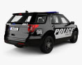 Ford Explorer 警察 Interceptor Utility HQインテリアと 2016 3Dモデル 後ろ姿