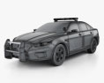 Ford Taurus 警察 Interceptor セダン HQインテリアと 2016 3Dモデル wire render