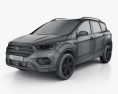 Ford Escape Titanium з детальним інтер'єром 2020 3D модель wire render