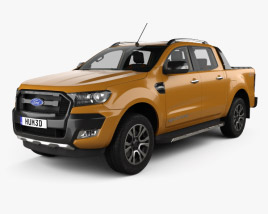Ford Ranger Double Cab Wildtrak with HQ interior 2019 3D model