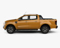 Ford Ranger Cabina Doppia Wildtrak con interni 2019 Modello 3D vista laterale