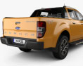 Ford Ranger Double Cab Wildtrak with HQ interior 2019 3d model