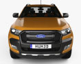 Ford Ranger ダブルキャブ Wildtrak HQインテリアと 2019 3Dモデル front view