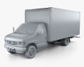 Ford E350 Box Truck 1993 Modello 3D clay render