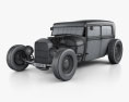 Ford Model A Hot Rod 2016 Modello 3D wire render