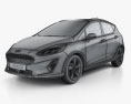 Ford Fiesta Active 2017 3D-Modell wire render