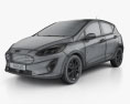 Ford Fiesta Titanium 2017 3D模型 wire render