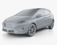 Ford Fiesta Titanium 2017 3D 모델  clay render