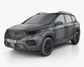Ford Kuga Vignale 2019 3D模型 wire render