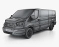 Ford Transit Пасажирський фургон L2H1 2017 3D модель wire render