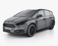 Ford S-Max Vignale 2019 3Dモデル wire render
