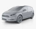 Ford S-Max Vignale 2019 3Dモデル clay render