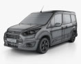 Ford Tourneo Connect SWB XLT 2019 3D 모델  wire render