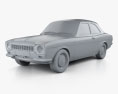 Ford Escort RS1600 1970 3D-Modell clay render