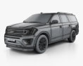 Ford Expedition MAX Platinum 2020 3D模型 wire render
