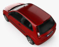 Ford Fiesta 掀背车 3门 2008 3D模型 顶视图