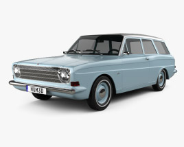 3D model of Ford Taunus (P6) 12M Station Wagon 1967