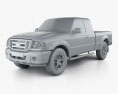 Ford Ranger (NA) Extended Cab 2012 3d model clay render