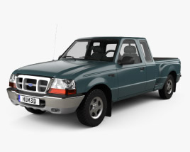 Ford Ranger (NA) Extended Cab Flare Side XLT 2012 3D model