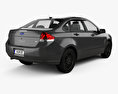 Ford Focus SE US-spec セダン 2011 3Dモデル 後ろ姿