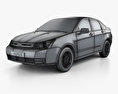 Ford Focus SE US-spec 세단 2011 3D 모델  wire render