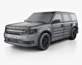 Ford Flex Limited 2015 3D模型 wire render