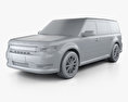 Ford Flex Limited 2015 3D 모델  clay render