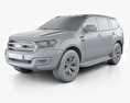 Ford Everest HQインテリアと 2017 3Dモデル clay render