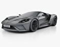 Ford GT 概念 HQインテリアと 2017 3Dモデル wire render