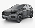 Ford Kuga Titanium с детальным интерьером 2019 3D модель wire render