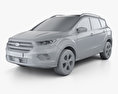 Ford Kuga Titanium з детальним інтер'єром 2019 3D модель clay render