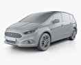 Ford S-MAX з детальним інтер'єром 2017 3D модель clay render