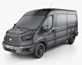 Ford Transit Panel Van L2H2 з детальним інтер'єром 2017 3D модель wire render