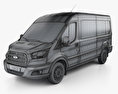 Ford Transit Passenger Van L2H2 with HQ interior 2017 3d model wire render