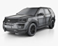 Ford Explorer (U502) Platinum 2018 3D 모델  wire render