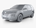 Ford Explorer (U502) Platinum 2018 Modello 3D clay render