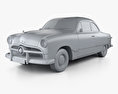 Ford Custom Club coupé 1949 3D-Modell clay render