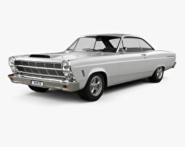 3D model of Ford Fairlane 500GT coupe 1966