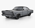 Ford Fairlane 500GT クーペ 1966 3Dモデル wire render