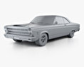 Ford Fairlane 500GT coupe 1966 3d model clay render