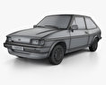Ford Fiesta 3ドア 1983 3Dモデル wire render