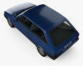 Ford Fiesta 3-Türer 1983 3D-Modell Draufsicht